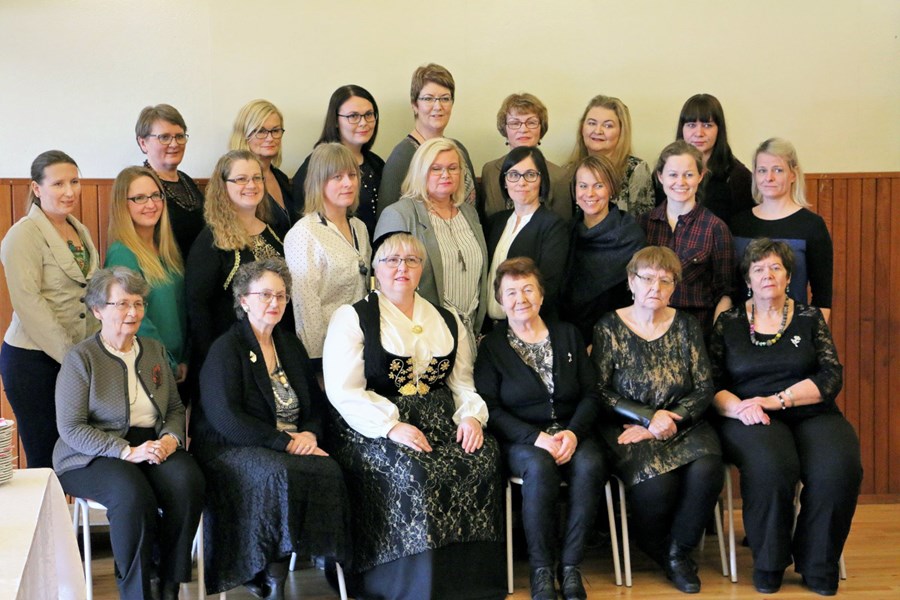 Konurnar sem mættu á hundraðasta aðalfund Kvenfélags Villingaholtshrepps sunnudaginn 12. mars í félagsheimilinu Félagslundi.