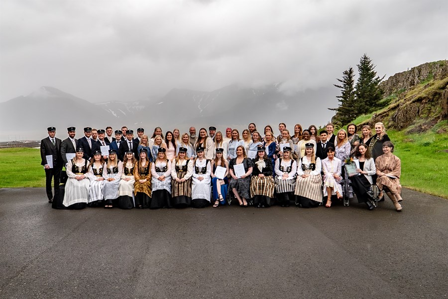 Útskriftarnemar frá Landbúnaðarháskóla Íslands að vori 2026.