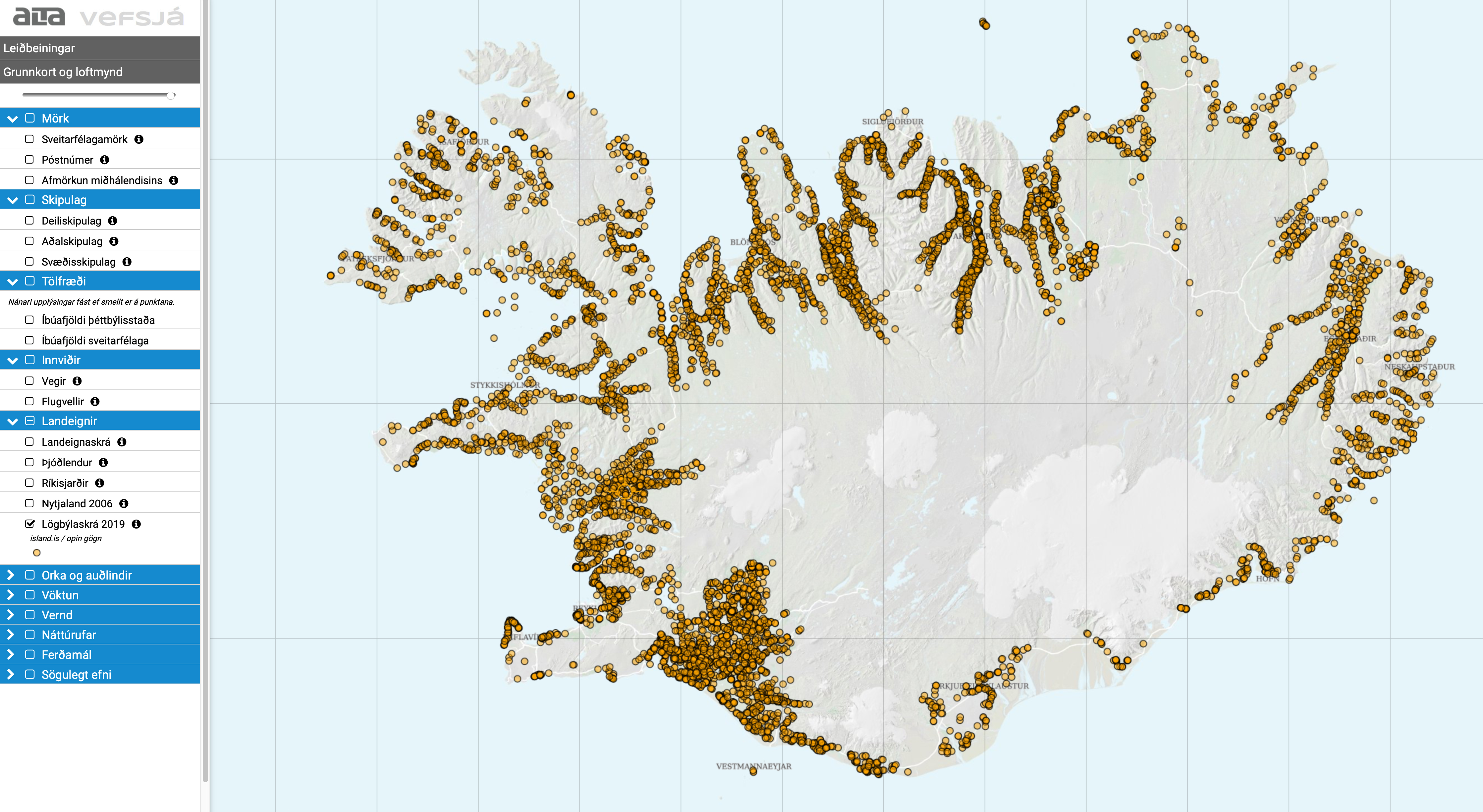Ný lögbýlaskrá á vefsja.is