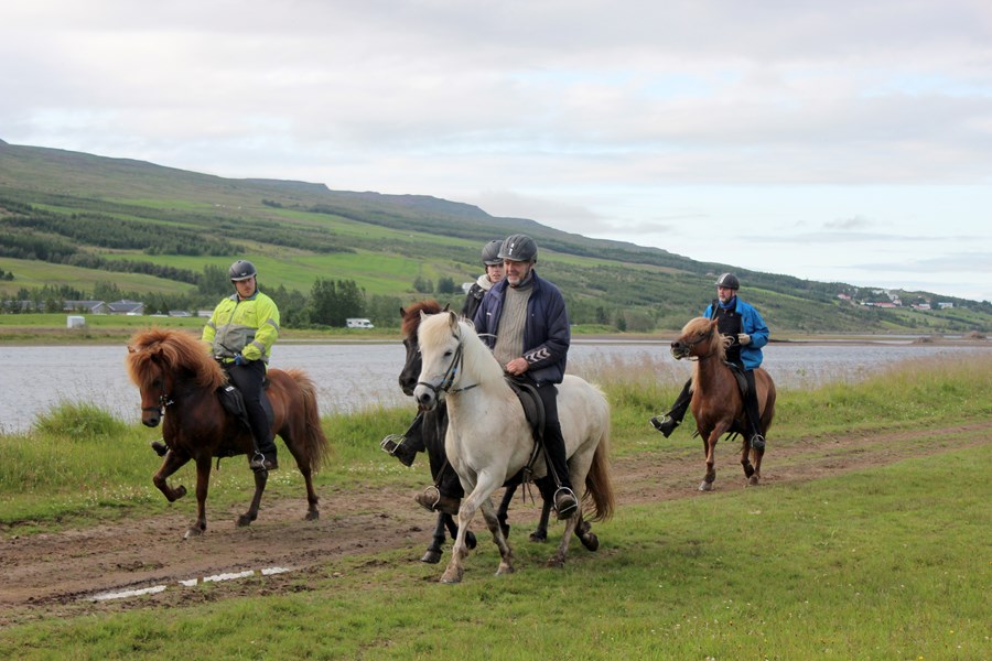 Reiðleiðin milli Akureyrar og Melgerðismela er góð og það nýttu sér margir sem fóru þá leiðina á hátíðina.