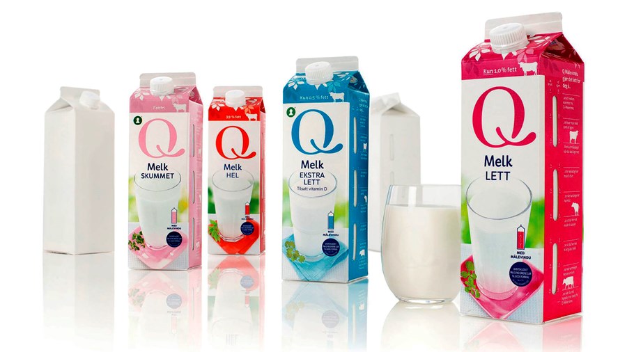 Plastflipinn burt af mjólkurfernunum í Noregi