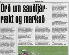 Nokkur orð um slæma markaðsstöðu sauðfjárafurða í byrjun árs 2003