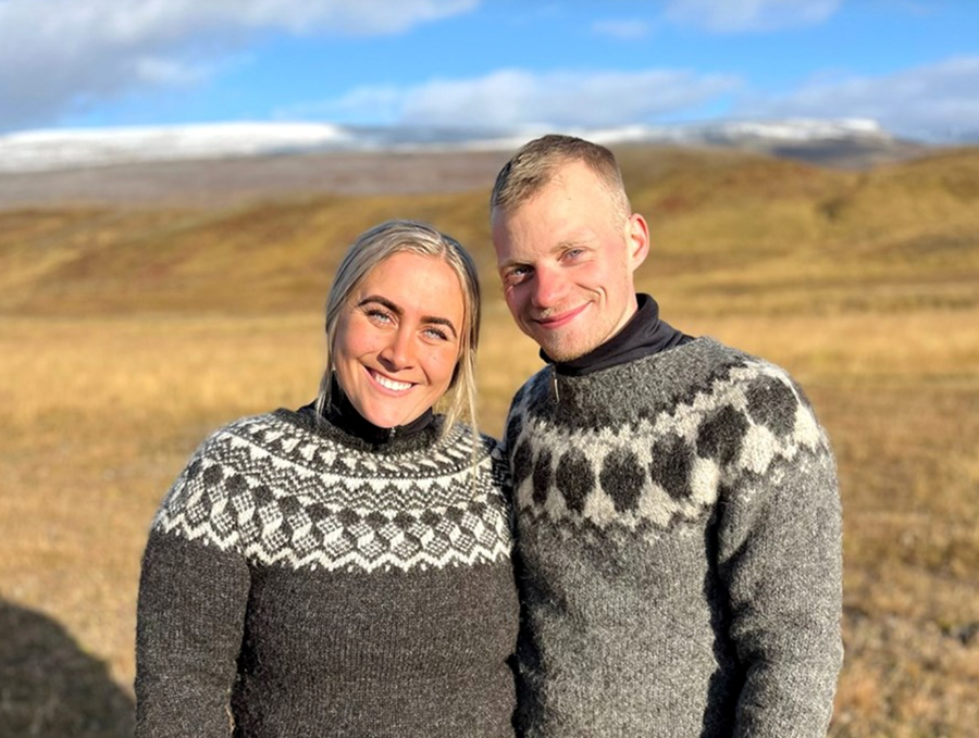 Þau Steinþór Logi Arnarsson og Eydís Anna Kristófersdóttir njóta þess að vera til.