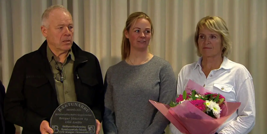 F.v. Bergur Jónsson, Elin Holst og Olil Amble