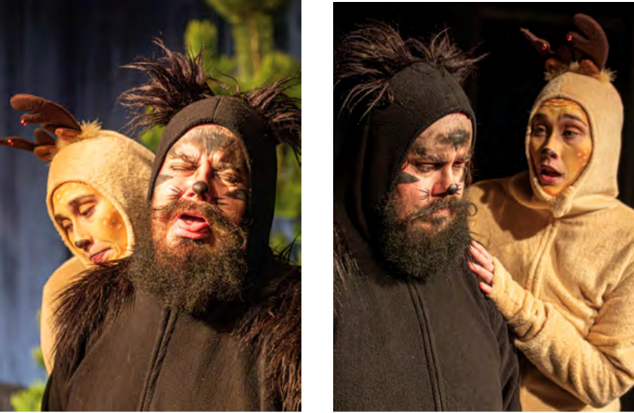 Hér er hreindýrið Birgitta Brynjarsdóttir að hughreysta jólaköttinn, hann Hall ... sem virðist alveg vera á síðustu metrunum. 