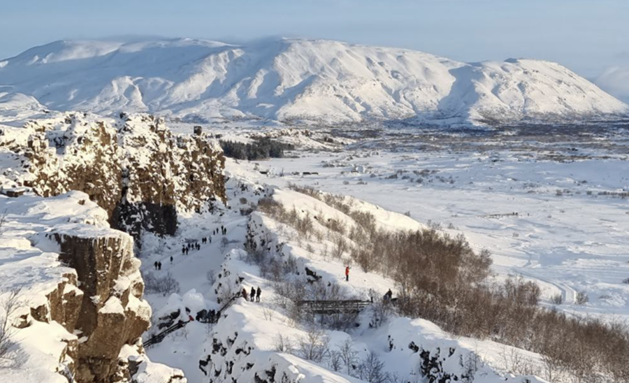 Vetrarmynd frá Þingvöllum. Þar standa breytingar fyrir dyrum á því svæði þar sem um 99% ferðamanna koma.