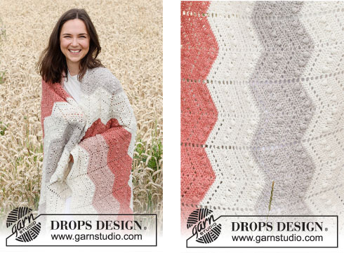 Heklað sikk sakk-teppi