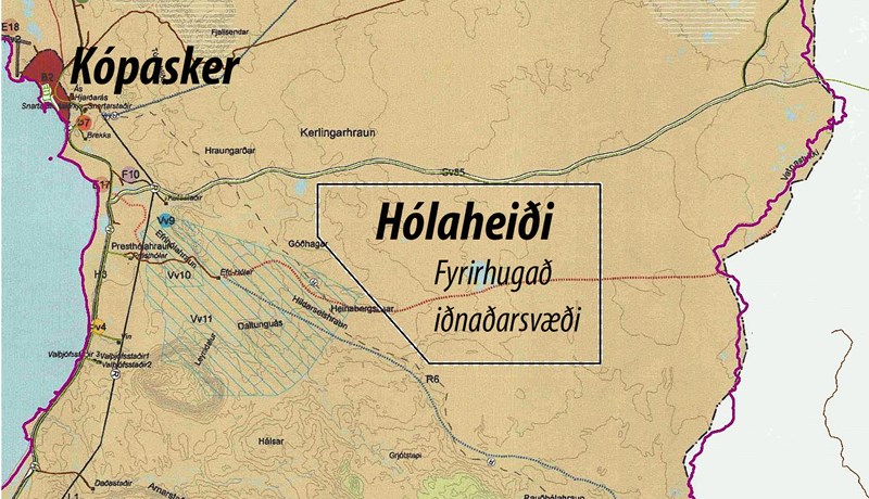 Skipuleggja iðnaðarsvæði með 35 vindmyllum