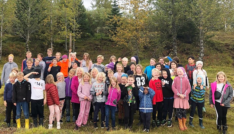 Danskur skólahópur frá 127 manna eyju í heimsókn