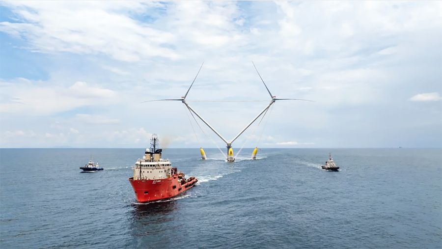 Fyrirhuguð 50 MW tveggja túrbína vindmylla kínverska fyrirtækisins Ming Yang Smart Energy. Minni gerð, 16 MW, er í prófunum í Suður-Kínahafi og hefur reynst vel.