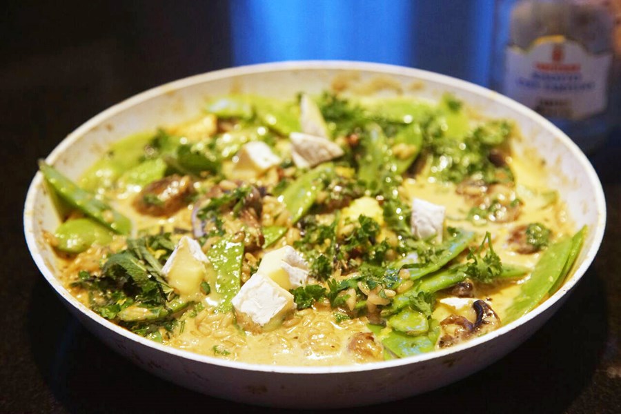 Hollustupitsa og svepparisotto