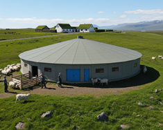 Hugmyndir um hringlaga fjárhús