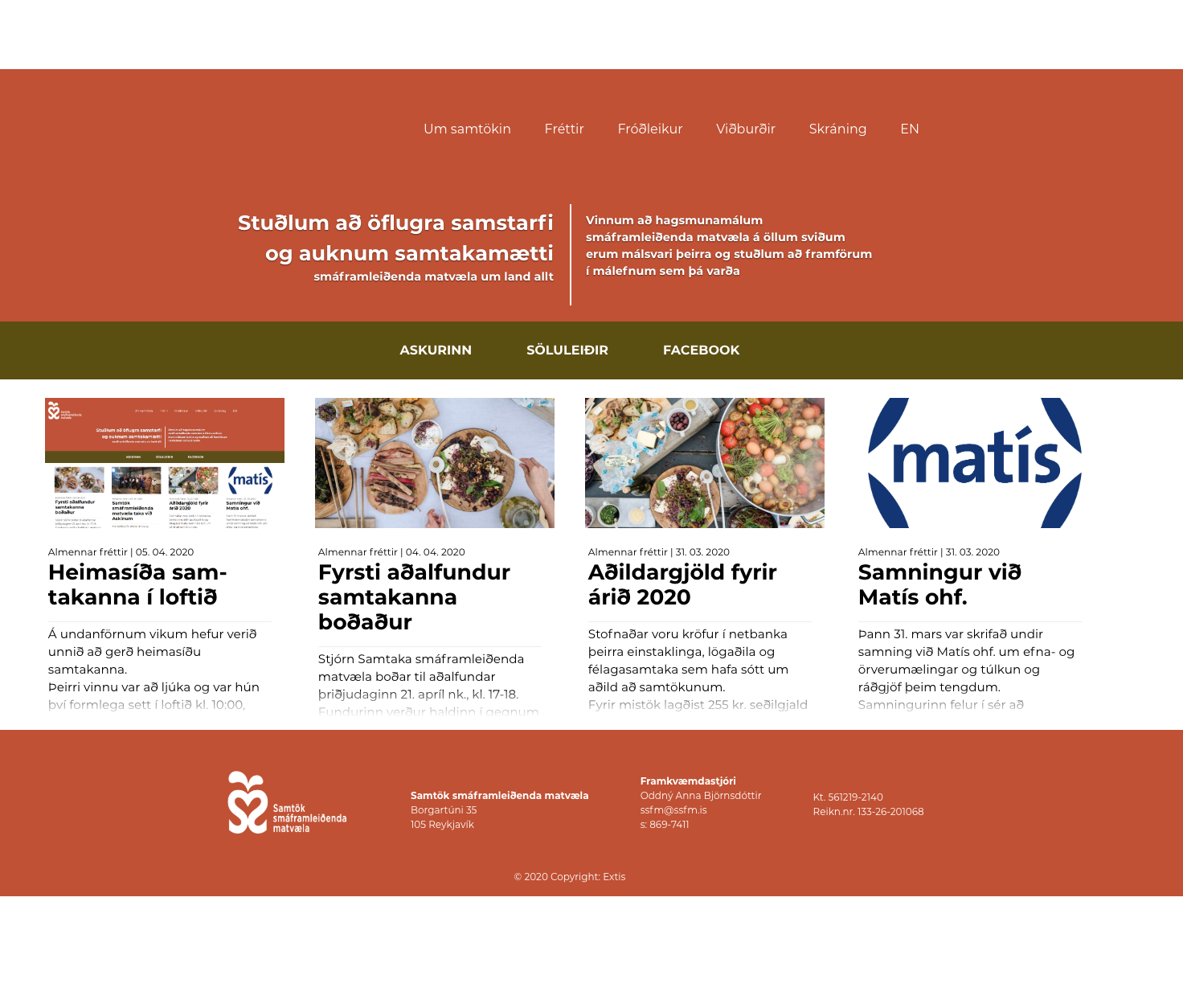 Nýr vefur Samtaka smáframleiðenda matvæla