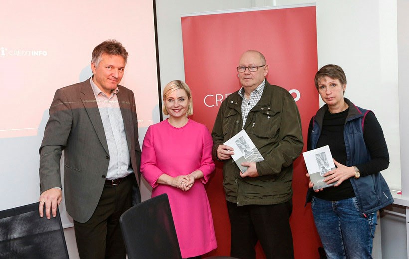 Eyþór Eðvarðsson, frá hópnum Par­ís 1,5, Lilja Dögg Alfreðsdóttir utanríkisráðherra, Hörður Kristjánsson ritstjóri Bændablaðsins og Anna Sigríður Einarsdóttir blaðamaður á mbl.is.