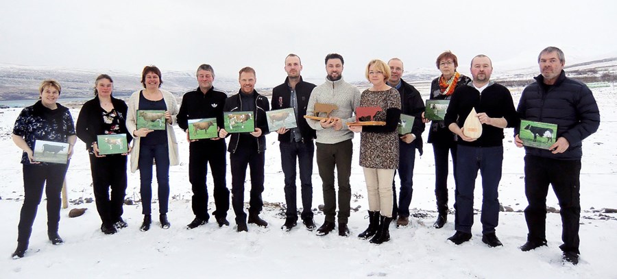 Verðlaunahafar úr hópi eyfirskar kúabænda.